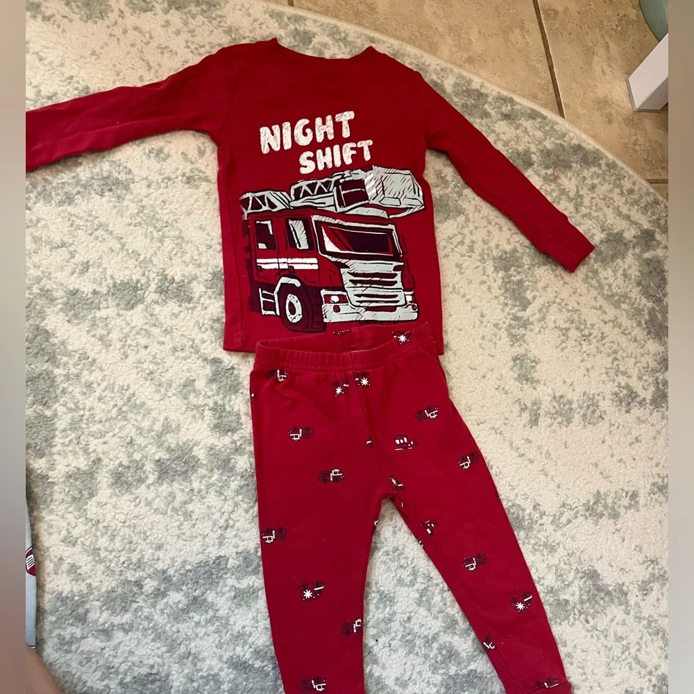 Carter’s Set of 4 Boys Dinosaur Safari Fire Truck Pajamas